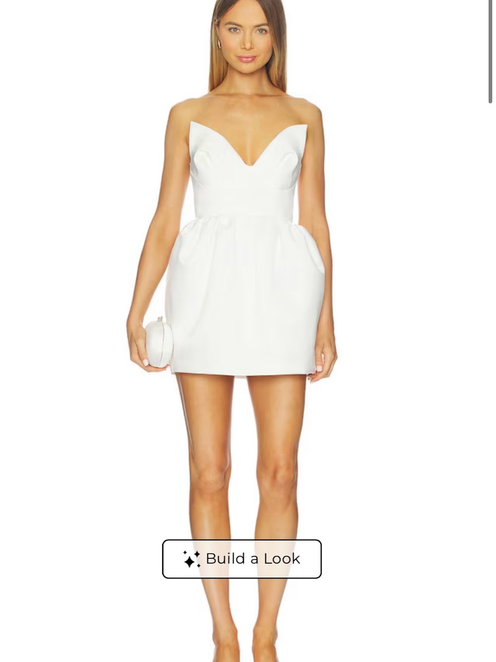 REVOLVE Strapless Sweetheart Mini Dress in White